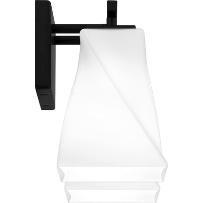 Stetson 2 Light Bath Light, Matte Black/Opal Etched Glass