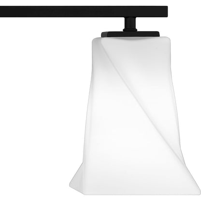 Stetson 3 Light Bath Light, Matte Black/Opal Etched Glass