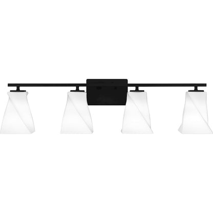 Quoizel Stetson 4 Light Bath Light, Matte Black/Opal Etched Glass - STS8634MBK