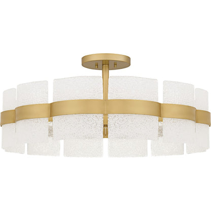 Sweeney 6Lt Semi-Flush Mount, Gold/Clear/White Sand Inside