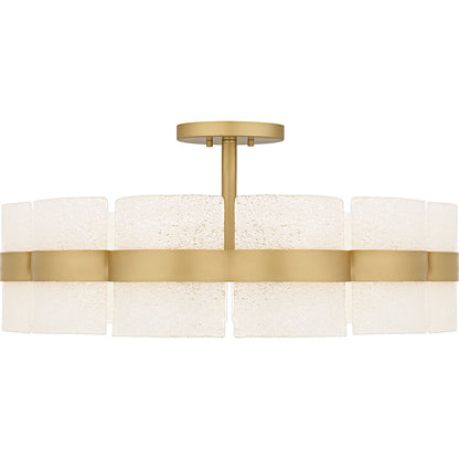 Sweeney 6Lt Semi-Flush Mount, Gold/Clear/White Sand Inside