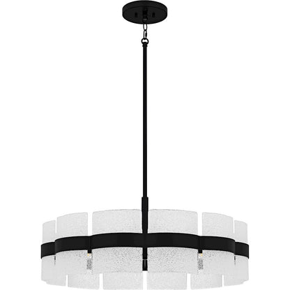 Sweeney 6Lt Pendant, Black/Clear /White Sand Inside