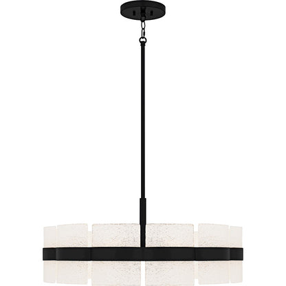 Sweeney 6Lt Pendant, Black/Clear /White Sand Inside