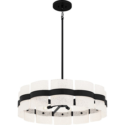 Sweeney 6Lt Pendant, Black/Clear /White Sand Inside