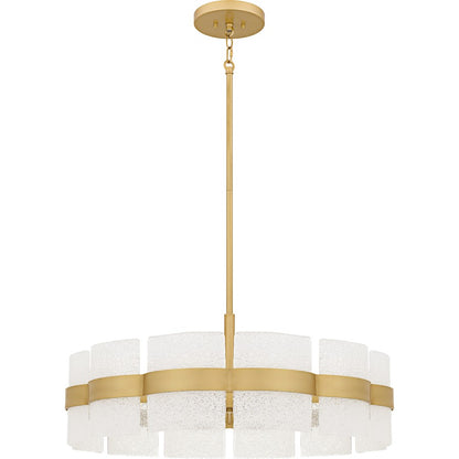Sweeney 6Lt Pendant, Soft Gold/Clear /White Sand Inside
