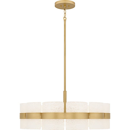 Sweeney 6Lt Pendant, Soft Gold/Clear /White Sand Inside