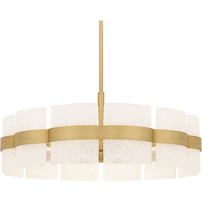 Sweeney 6Lt Pendant, Soft Gold/Clear /White Sand Inside
