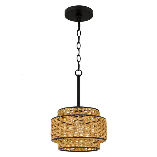 Quoizel Teton 1-Lt Matte Black Mini Pendant, Matte Black - TET1510MBK