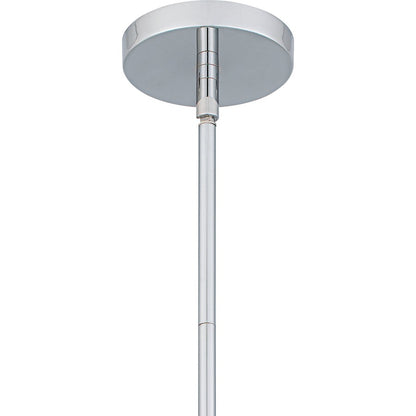 Terrarock 5Light Pendant, Polished Chrome/Clear Ribbed Glass