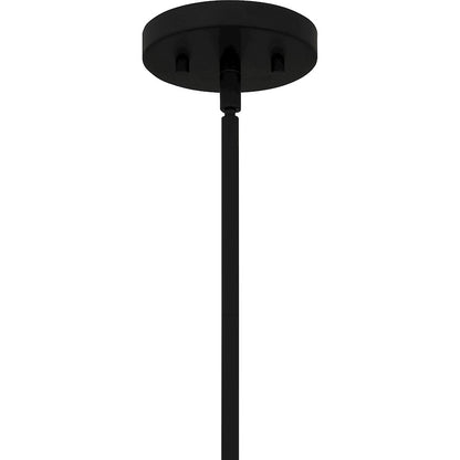 Vera 5 Light Pendant, Matte Black/Clear Glacier Glass