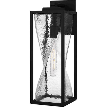 Quoizel Zarah 1Lt 20" Outdoor Lantern, Black/Clear Hammered Glass - ZAR8407MBK