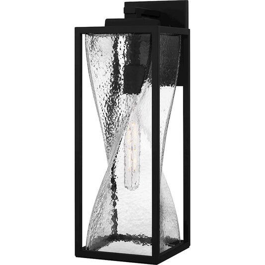 Quoizel Zarah 1Lt 20" Outdoor Lantern, Black/Clear Hammered Glass - ZAR8407MBK