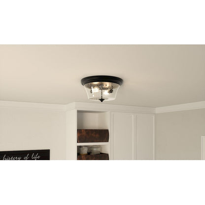 Acacia 2 Light Flush Mount, Clear Water