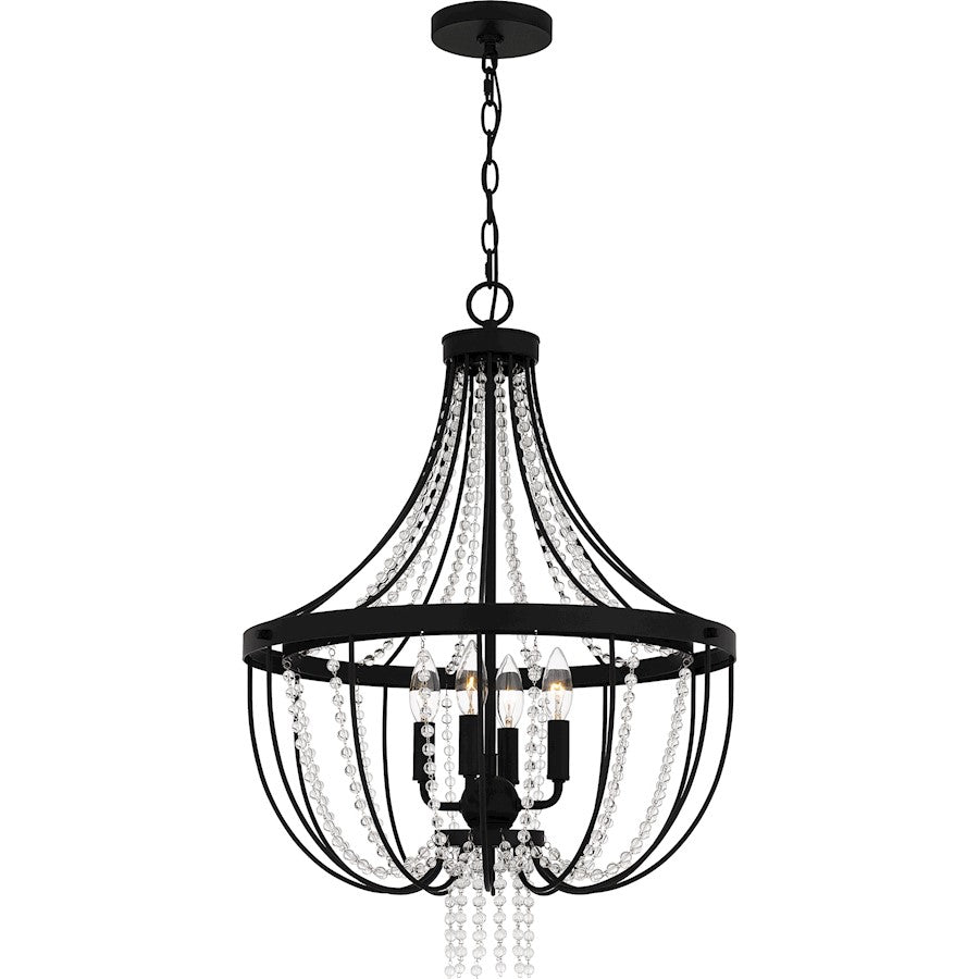 Adelaide 4 Light Pendant, Matte Black