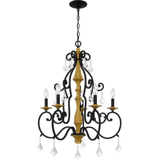 Althea 5 Light Chandelier, Matte Black