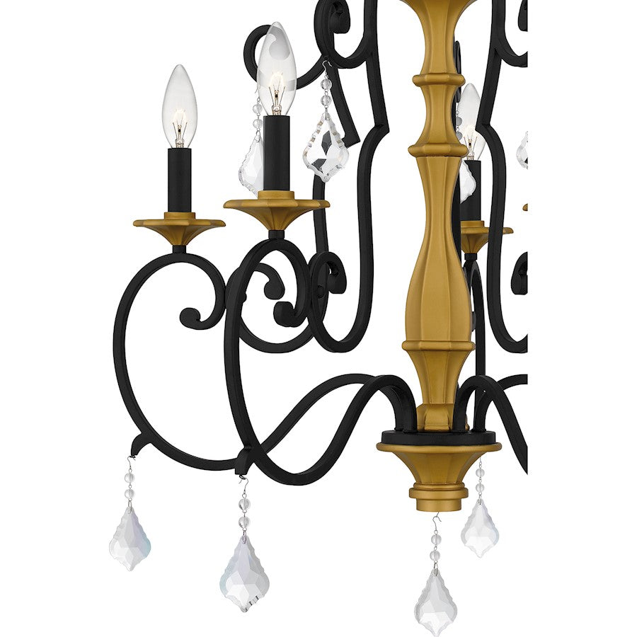 Althea 5 Light Chandelier, Matte Black