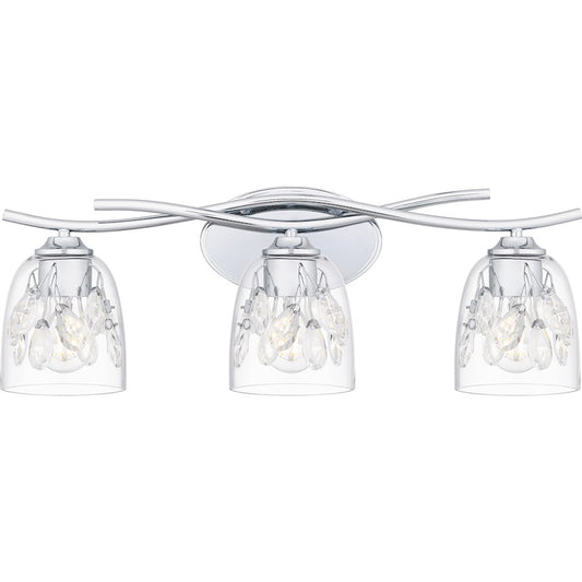 Quoizel Ansley 3 Light Bath Light, Polished Chrome/Clear - ALE8624C