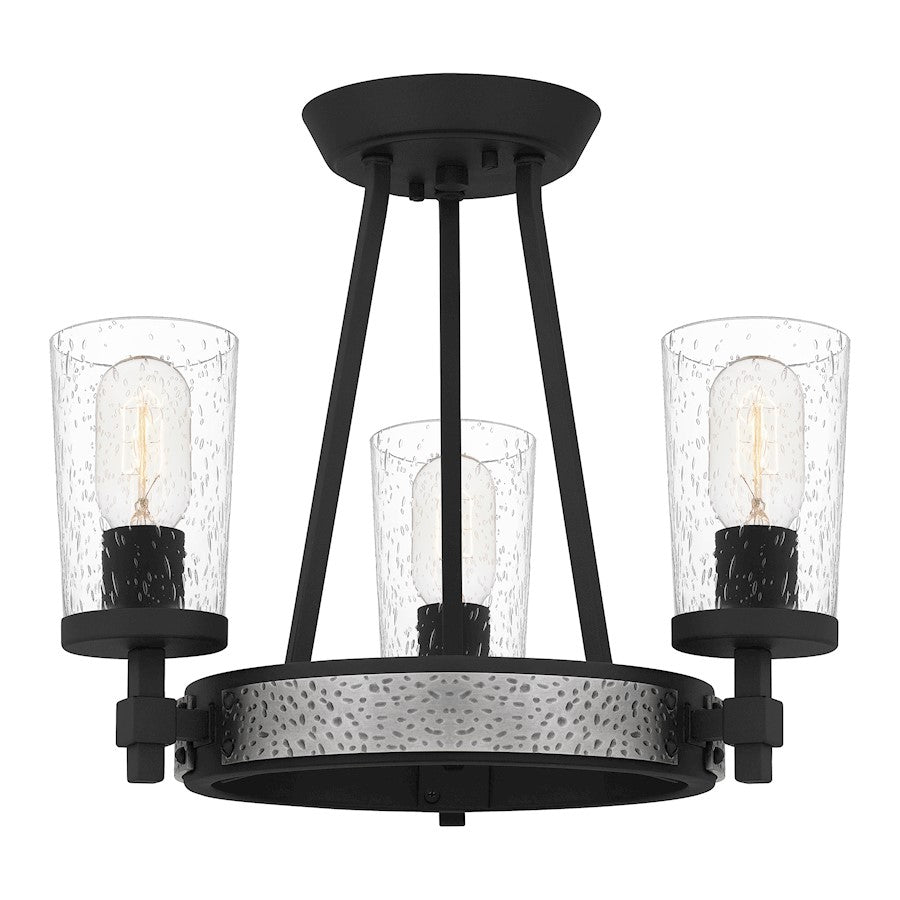 Alpine 3 Light Semi-Flush Mount, Earth Black/Clear Seeded