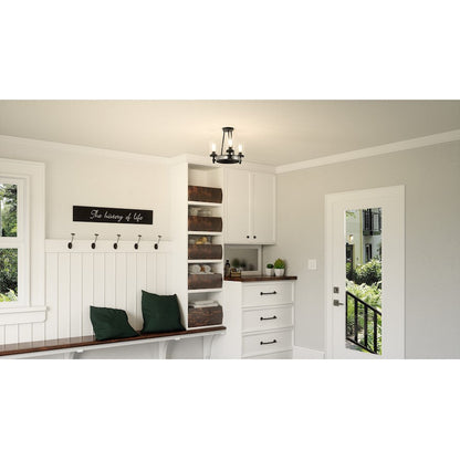 Alpine 3 Light Semi-Flush Mount, Earth Black/Clear Seeded