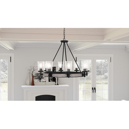 Alpine  Chandelier, Earth Black/Clear Seeded