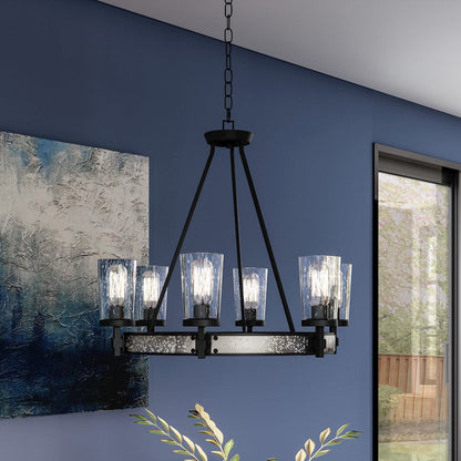 Alpine  Chandelier, Earth Black/Clear Seeded