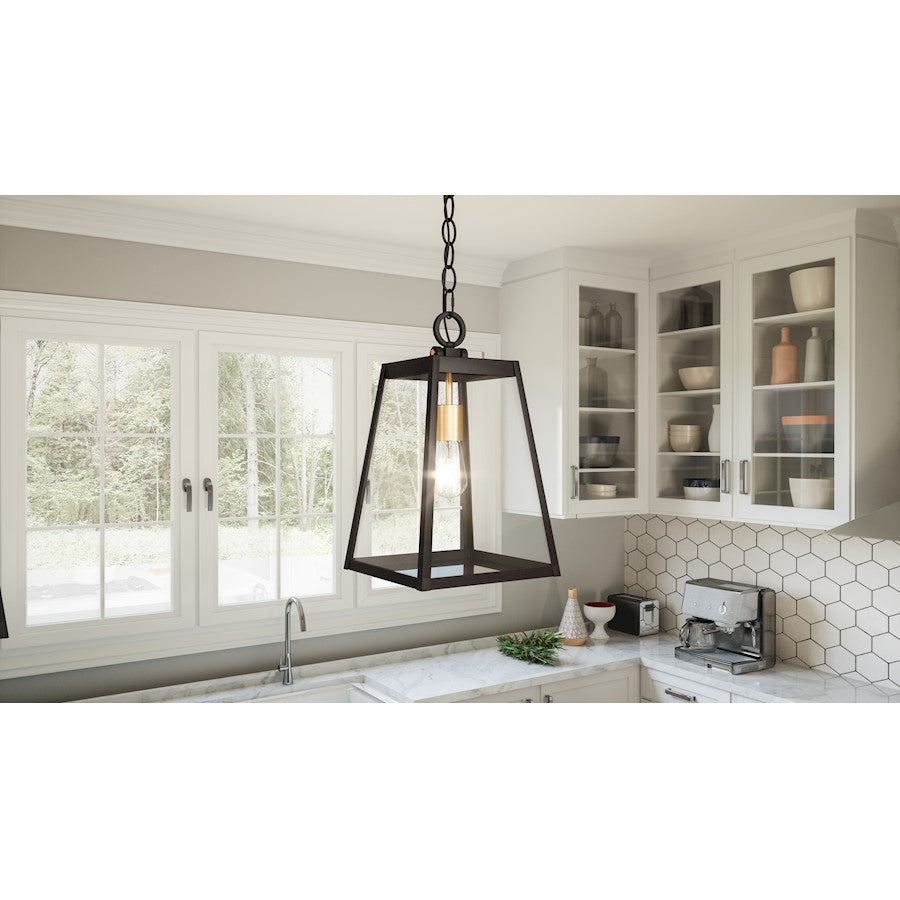 Amberly Grove 1 Light Mini Pendant, Bronze/Clear