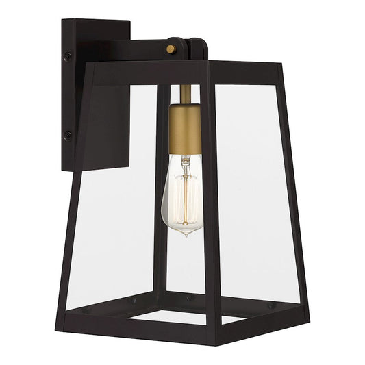 Amberly Grove 1 Light Outdoor Lantern, Bronze/Clear