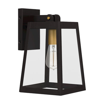 Amberly Grove 1 Light Outdoor Lantern, Bronze/Clear