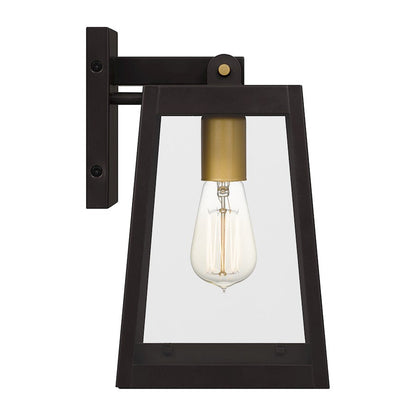 Amberly Grove 1 Light Outdoor Lantern, Bronze/Clear