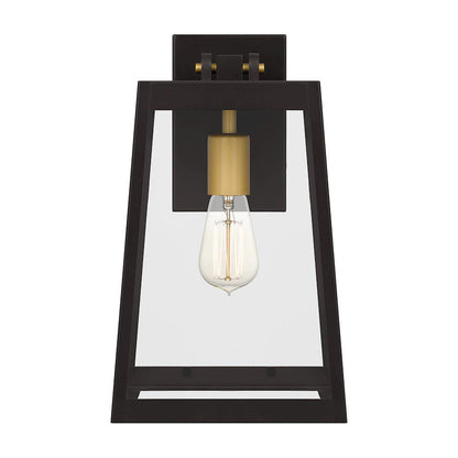 Amberly Grove 1 Light Outdoor Lantern, Bronze/Clear