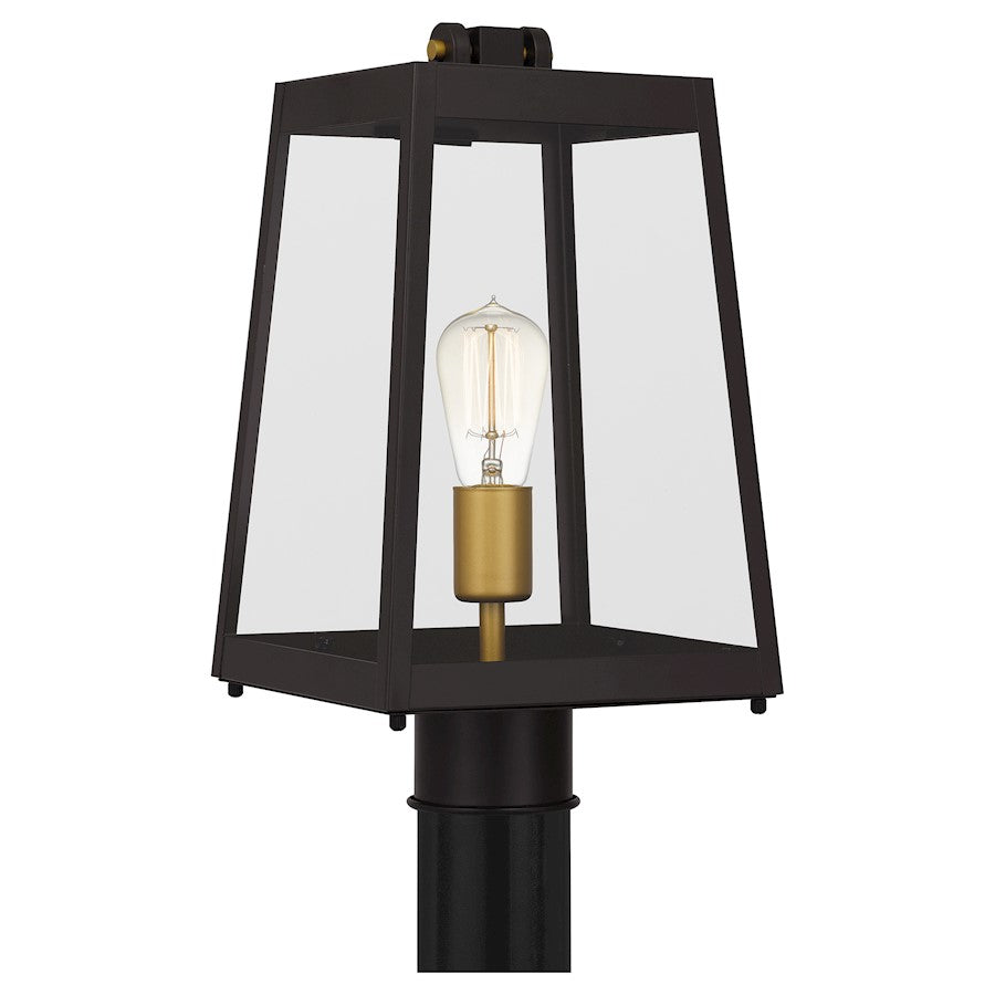 Amberly Grove 1 Light 15" Outdoor Lantern, Bronze/Clear