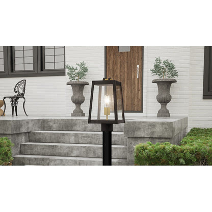 Amberly Grove 1 Light 15" Outdoor Lantern, Bronze/Clear