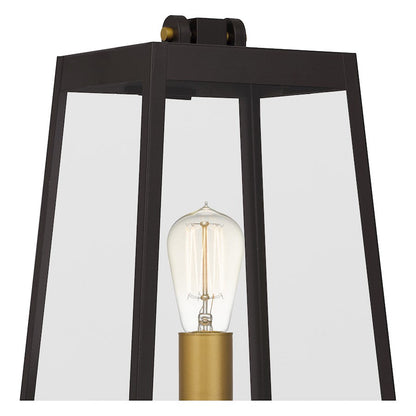 Amberly Grove 1 Light 15" Outdoor Lantern, Bronze/Clear