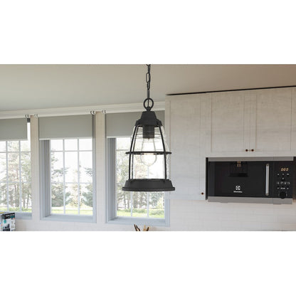 Admiral 1 Light Mini Pendant, Mottled Black/Clear