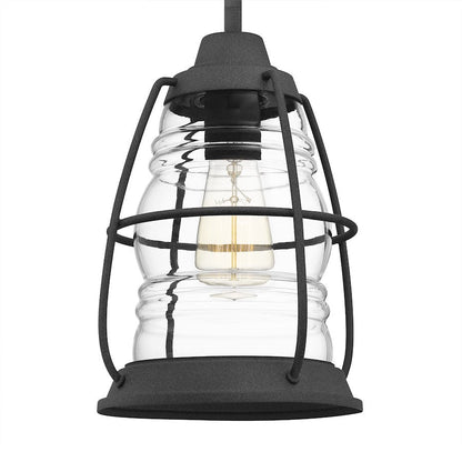 Admiral 1 Light Mini Pendant, Mottled Black/Clear