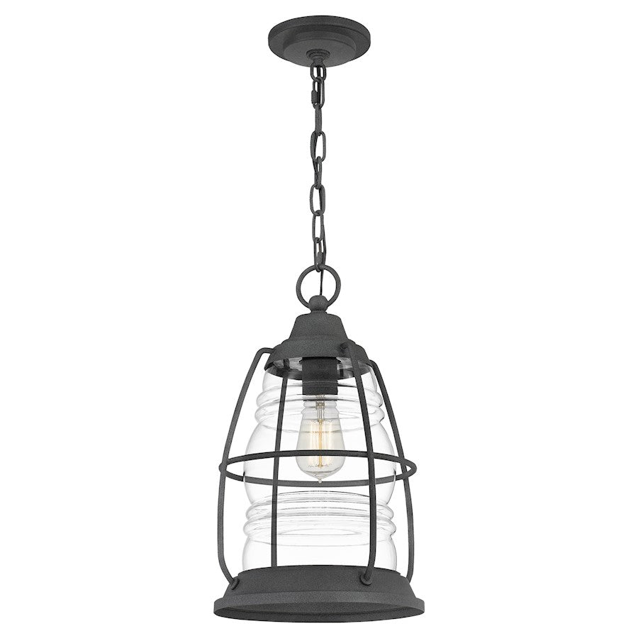 Admiral 1 Light Mini Pendant, Mottled Black/Clear