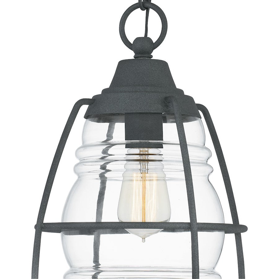 Admiral 1 Light Mini Pendant, Mottled Black/Clear