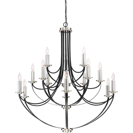 Alana 15 Light Chandelier, Mystic Black