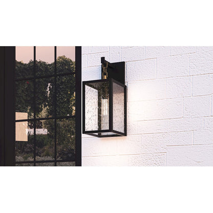 Anchorage 1 Light Outdoor Lantern, Black/Clear Seedy