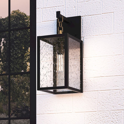 Anchorage 1 Light Outdoor Lantern, Black/Clear Seedy