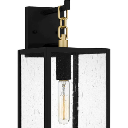 Anchorage 1 Light Outdoor Lantern, Black/Clear Seedy