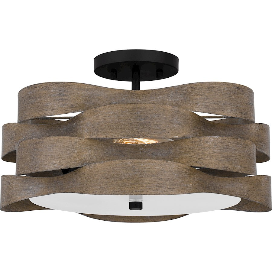 Appleton 2 Light Semi-Flush Mount, Matte Black/Metal