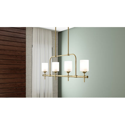 Aria 4 Light Chandelier Light, Opal