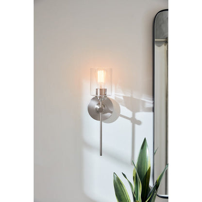 Aria 1 Light Wall Sconce, Clear