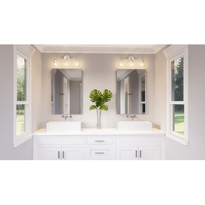 Quoizel Aria 3 Light Bath Vanity, Brushed Nickel/Clear - ARI8622BN