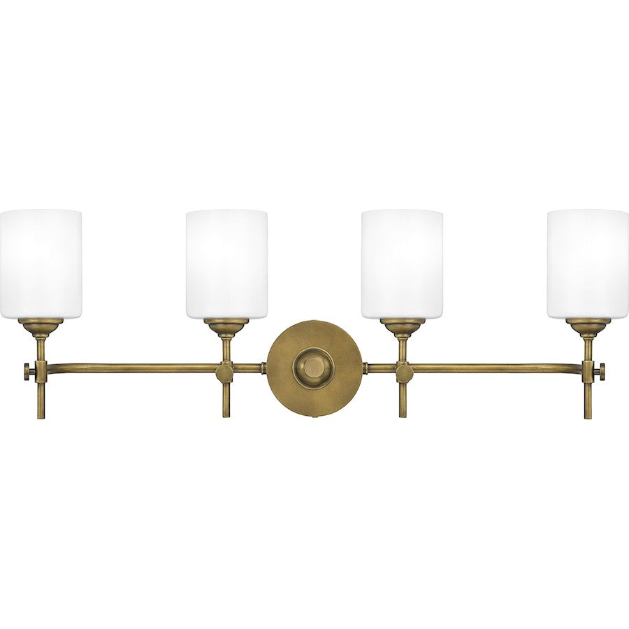 Quoizel Aria 4 Light Bath, Weathered Brass/Opal Etched Glass - ARI8631WS