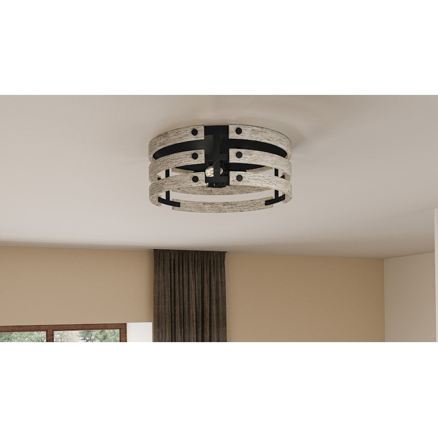 Ashburn 3 Light Flush Mount, Earth Black