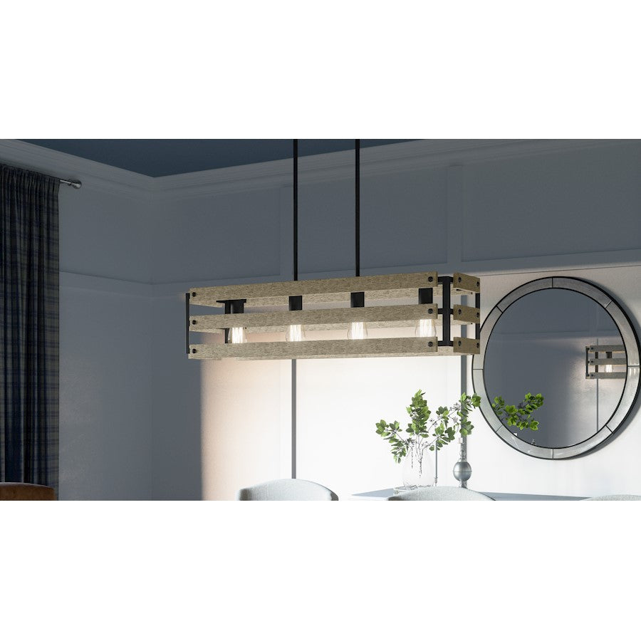 Ashburn 4 Light Chandelier Light, Earth Black