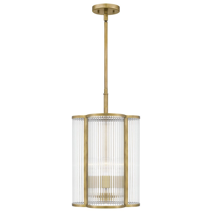 Aster 4 Light Mini Pendant, Clear Ribbed