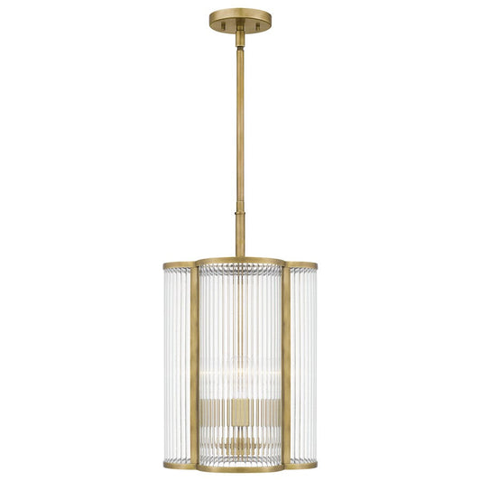 Aster 4 Light Mini Pendant, Clear Ribbed